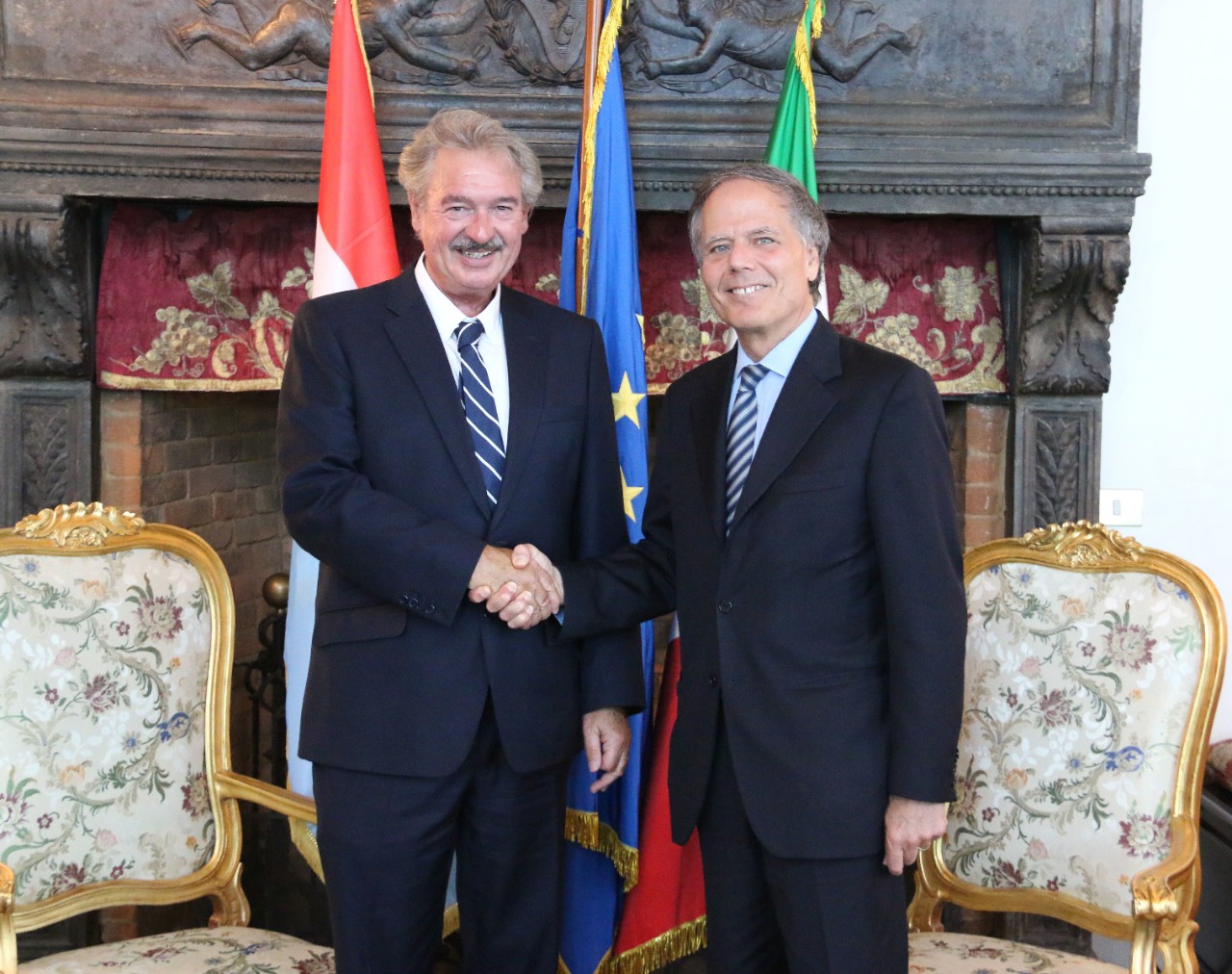 Jean Asselborn avec Enzo Moavero Milanesi, ministre des Affaires Étrangères de la République italienne