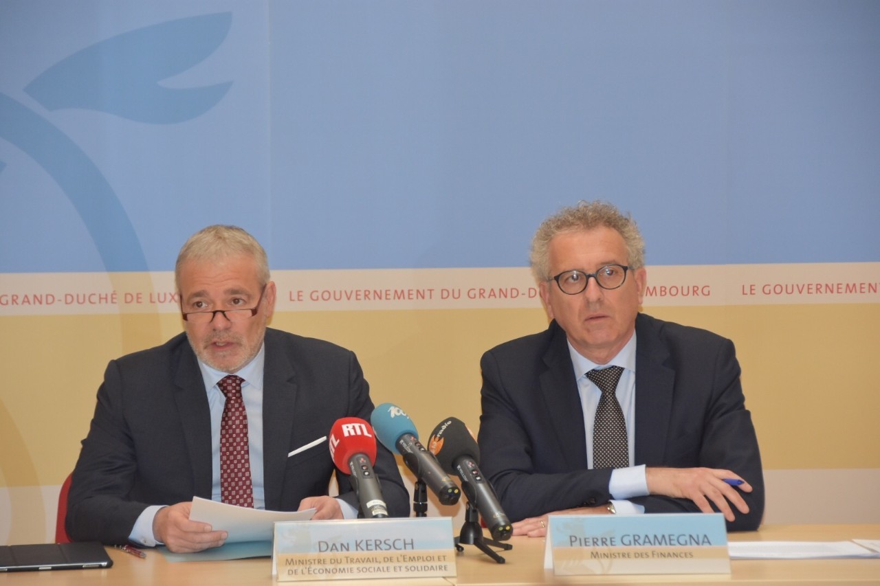 Dan Kersch et Pierre Gramegna lors de la conférence de presse