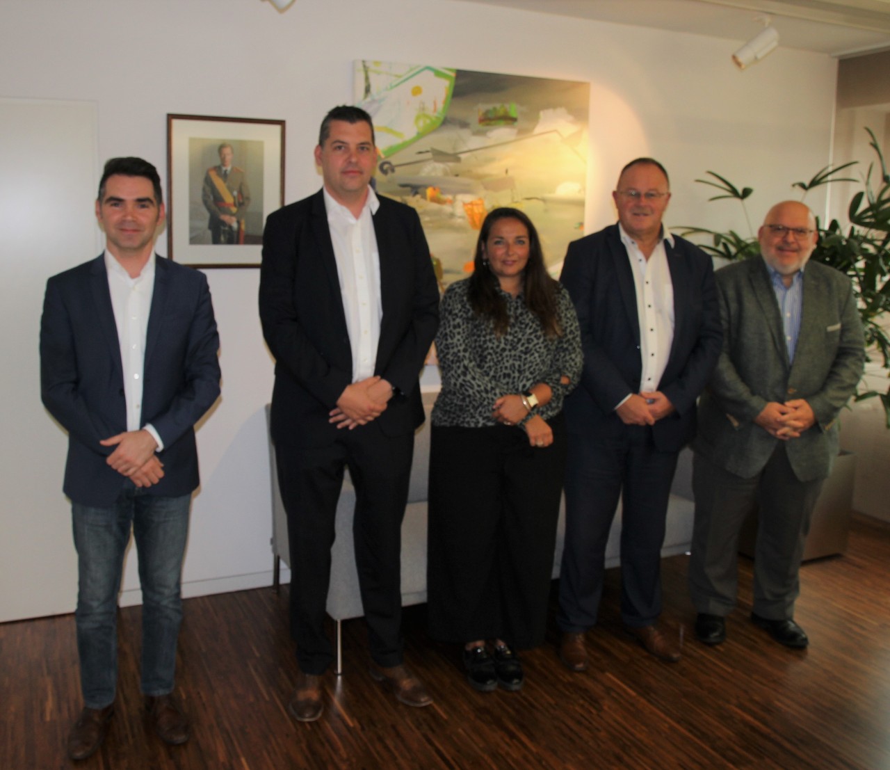 Romain Schneider avec les représentants de la Chambre des salariés