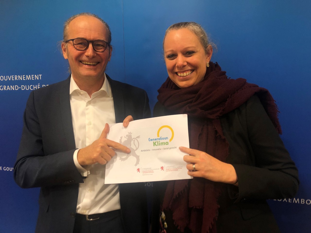 Claude Turmes et Carole Dieschbourg présentent le Klimaplang