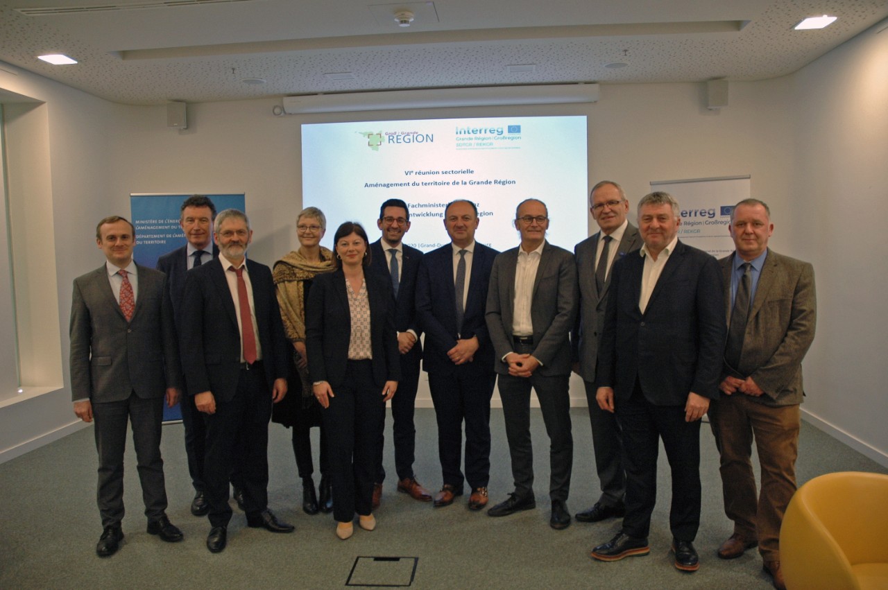 Photo de groupe du ministre Claude Turmes et de ses homologues de la Grande Région responsables de l'Aménagement du territoire