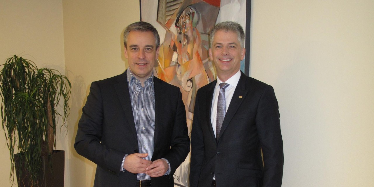 Claude Meisch, a reçu le délégué général du Québec à Bruxelles, Pierre-Luc Desgagné