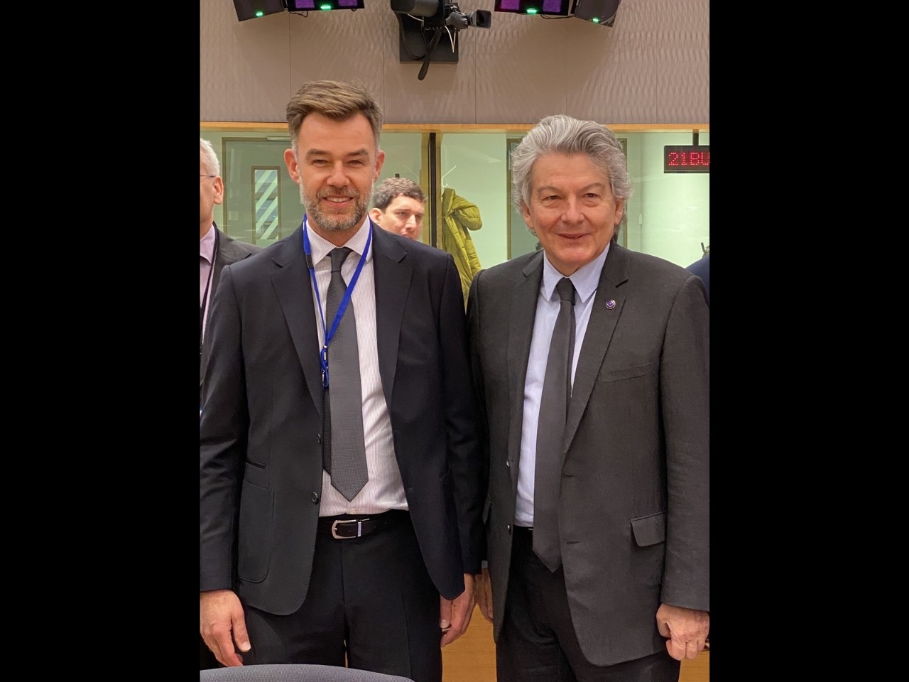 Franz Fayot avec Thierry Breton, commissaire européen au Marché intérieur
