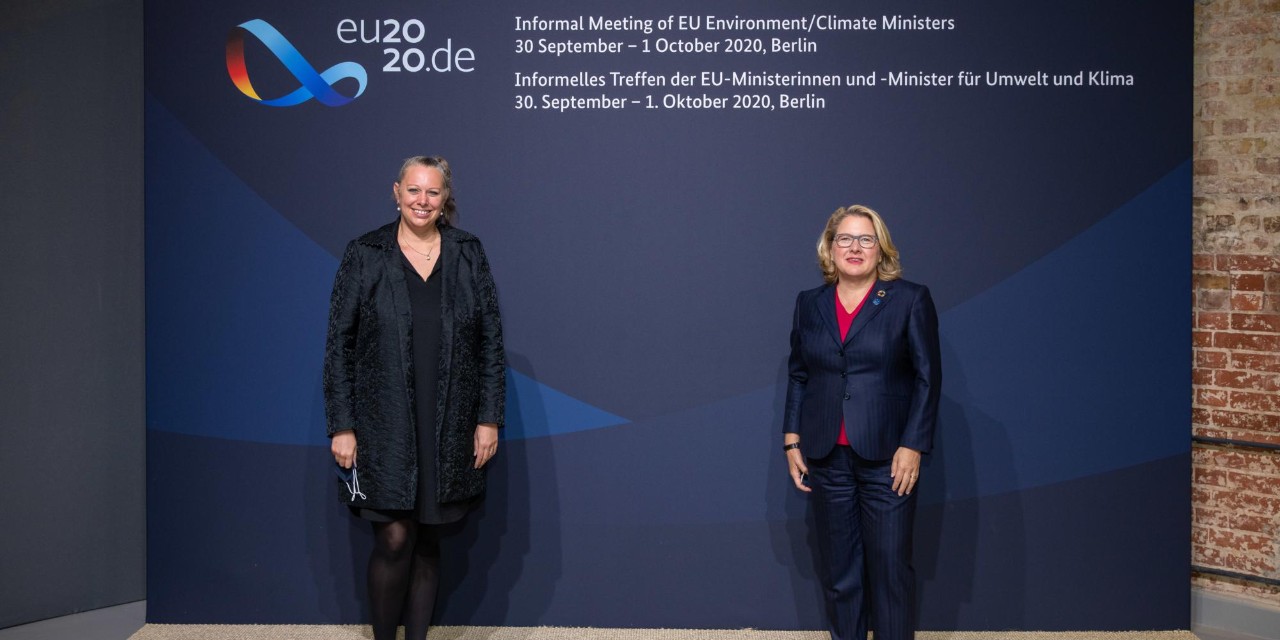Carole Dieschbourg avec Svenja Schulze, ministre de l'Environnement, de la Protection de la nature et de la Sûreté nucléaire