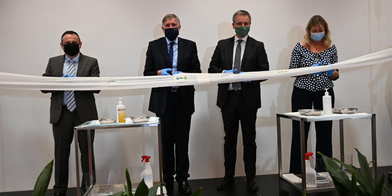 (de g. à dr.) Carlo Gudenburg, directeur adjoint au LTPS ; François Bausch, Vice-Premier ministre, ministre de la Mobilité et des Travaux publics ; Claude Meisch, ministre de l’Enseignement supérieur et de la Recherche ; Maly Goedert, directrice du LTPS