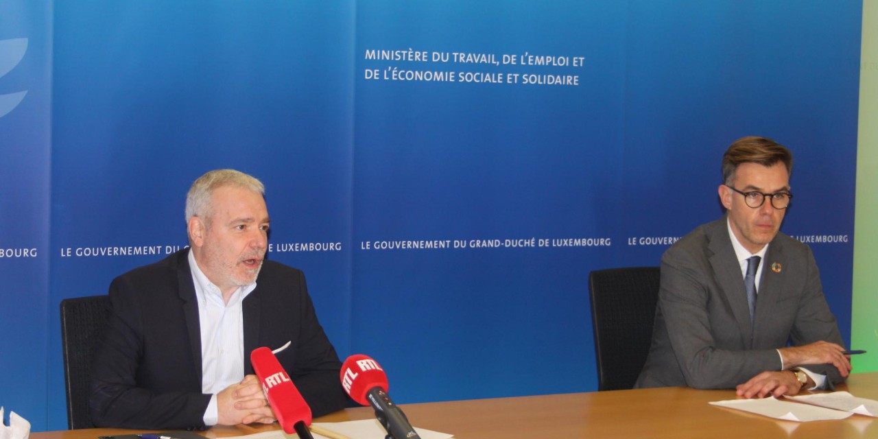 Dan Kersch, Vice-Premier ministre, ministre du Travail, de l'Emploi et de l'Économie sociale et solidaire et Franz Fayot, ministre de l'Économie 