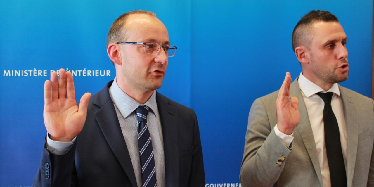 (de g. à dr.) Marc Reiter, échevin de la commune de Nommern; Franco Campana, bourgmestre de la commune de Nommern