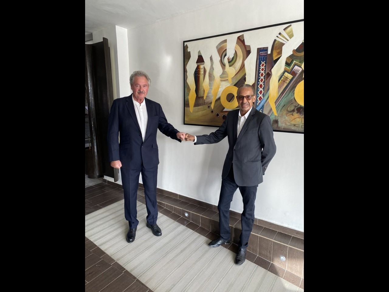 (de g. à dr.) Jean Asselborn, ministre des Affaires étrangères et européennes ; Abderrahmane Sissako, Ambassadeur itinérant pour la culture mauritanienne