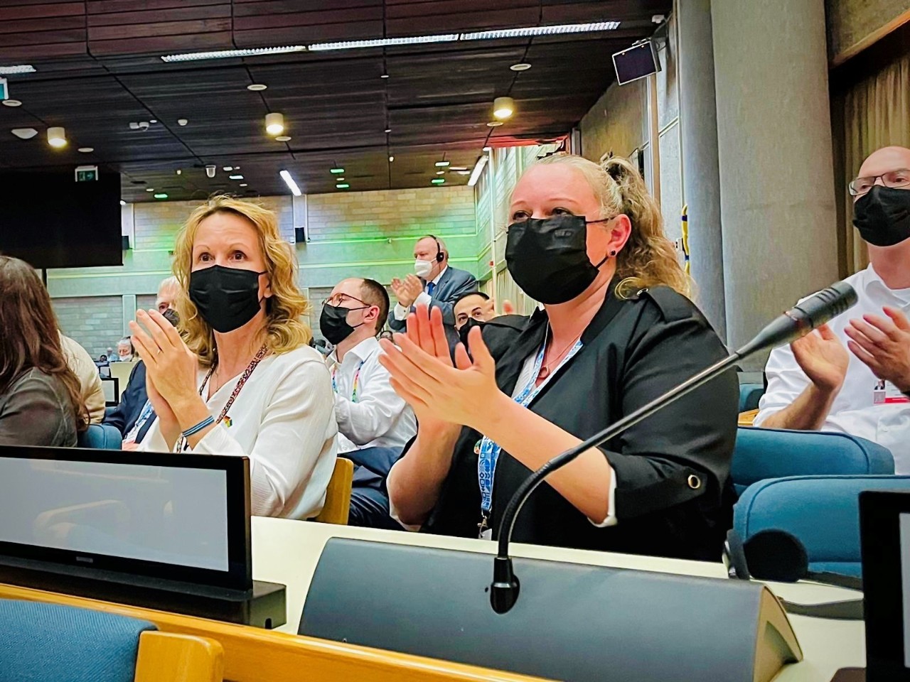 (de g. à dr.) Steffi Lemke, ministre de l'Environnement de l'Allemagne; Carole Dieschbourg, ministre de l'Environnment, du Climat et du Développement durable