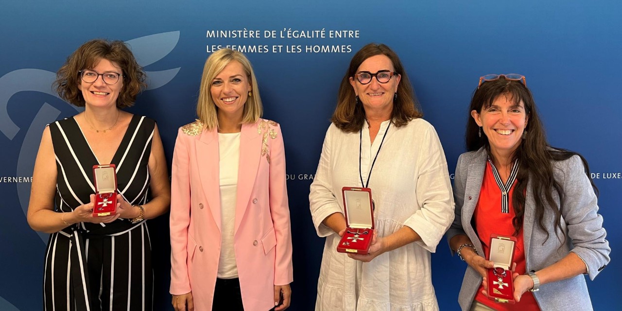 (de g. à dr.) Andrée Haupert, employée, ministère de l'Égalité entre les femmes et les hommes; Taina Bofferding, ministre de l'Égalité entre les femmes et les hommes; Maryse Fisch, premier conseiller de gouvernement, ministère de l'Égalité entre les femmes et les hommes; Isabelle Wickler, conseiller, ministère de l'Égalité entre les femmes et les hommes
