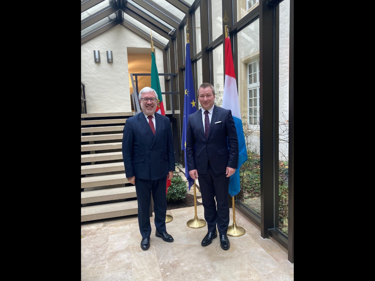 (de g. à dr.) Mário Campolargo, secrétaire d’État portugais à la Numérisation et à la Modernisation administrative ; Marc Hansen, ministre délégué à la Digitalisation
