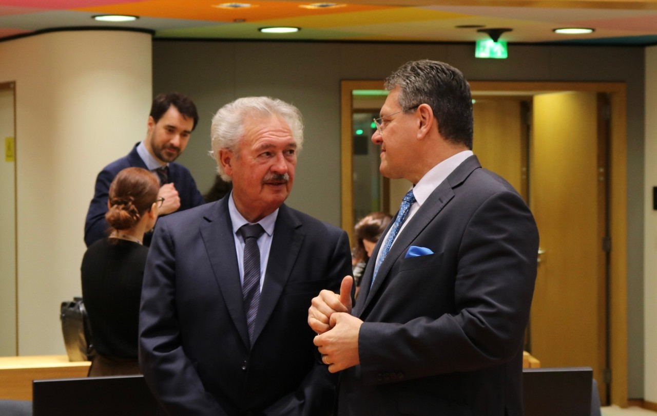 Jean Asselborn, ministre des Affaires étrangères et européenns; Maroš Šefčovič, Vice-président de la Commission européenne chargé des Relations interinstitutionnelles et de la Prospective