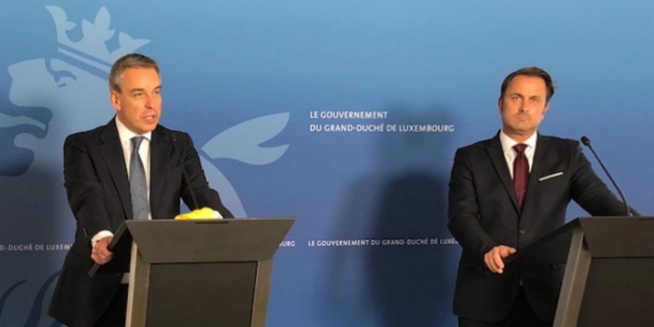 Claude Meisch et Xavier Bettel lors de la conférence de presse