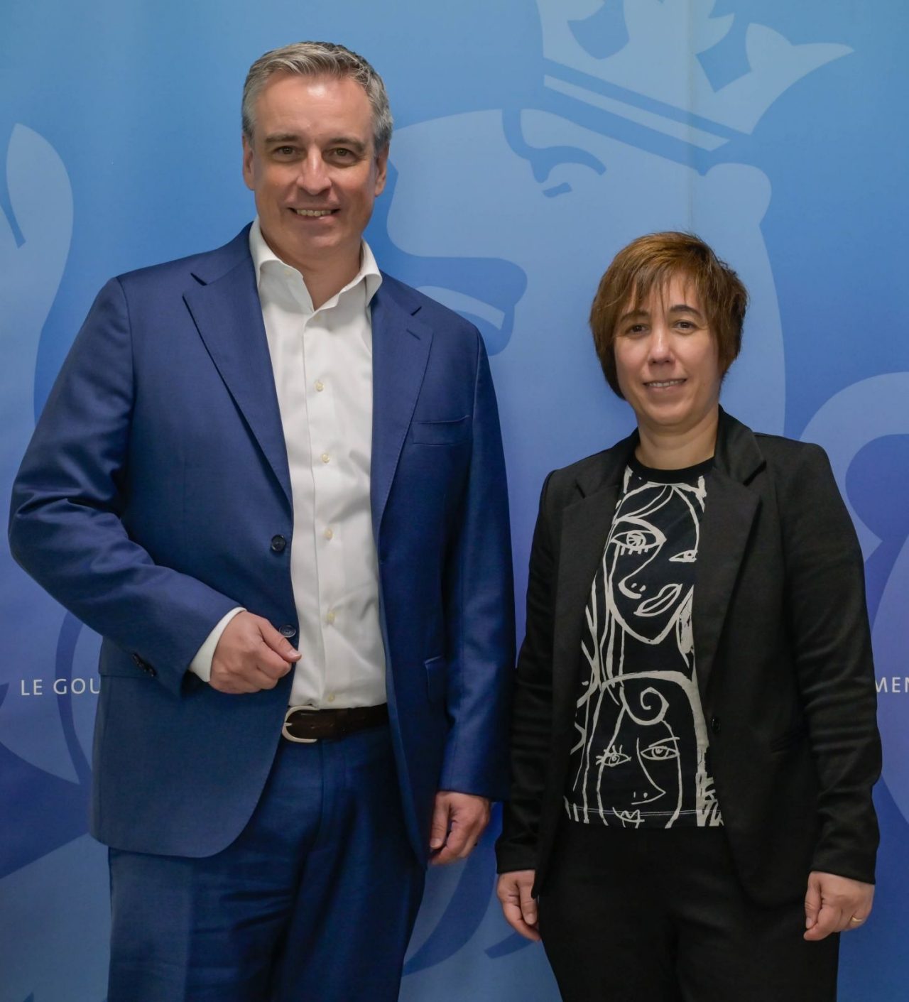 (v. l. n. r.) Claude Meisch, Minister fir Educatioun, Kanner a Jugend; Cynthia Recht, Presidentin vum Collège des directeurs de l’enseignement secondaire